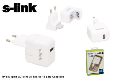 S-link IP-587 Şarj Aleti Usb iPhone/iPad/Cep Tel/Tablet PC 5V 2000MA Ev Şarj Adaptörü