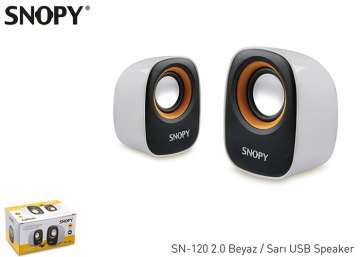 Snopy SN-120 2.0 Beyaz/Sarı USB Speaker