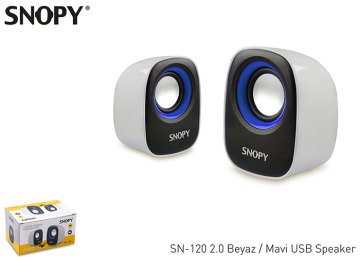 Snopy SN-120 2.0 Beyaz/Mavi USB Speaker
