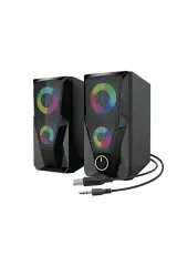 Mikado MD-336 2.0 6 Watt RGB Ledli Siyah Multimedia USB Speaker