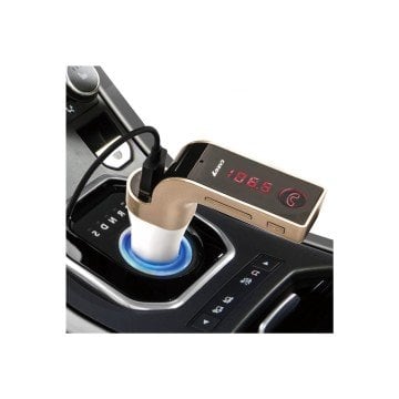 Bludfire Carg7 Bluetooth Araç FM Transmitter Usb Girişli - Gold-Gümüş-Siyah-Pembe