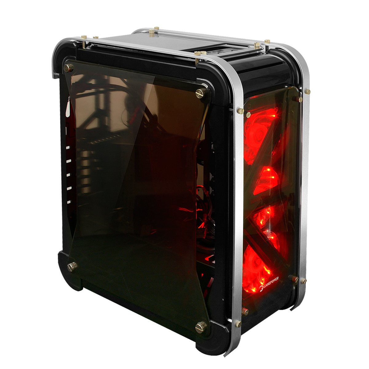 GAMEPOWER ARES GAMING MID ATX KASA (Temperli Cam Panel, Sıvı Soğutma Sistemli, 7 Adet Genişleme Yuvalı, Powersız Oyuncu Kasa)