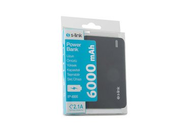 S-link IP-666 6000mAh 2000MA Powerbank Siyah Taşınabilir Pil Şarj Cihazı