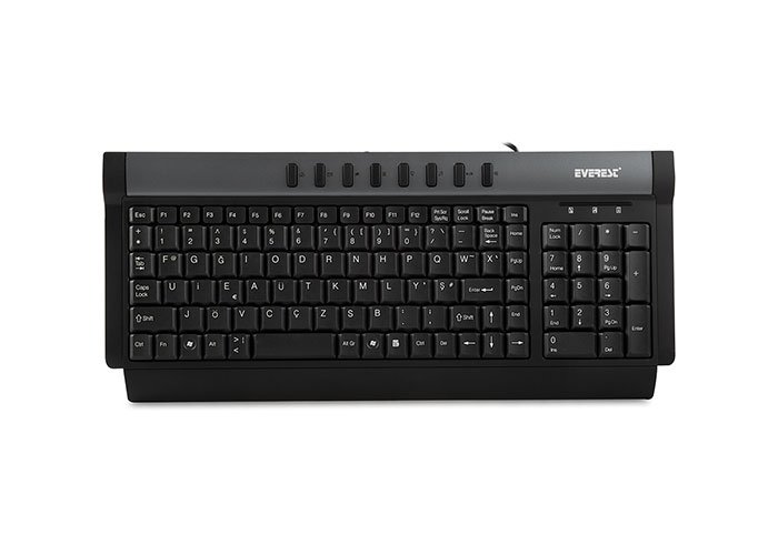Everest KB-830 Gri/siyah USB F Multimedia Klavye