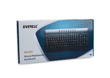 Everest KB-830 Gri/siyah USB F Multimedia Klavye