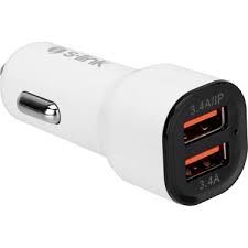 S-link SL-EC30M Micro USB Kablolu 3.4A 2 USB Beyaz Araç Şarj Cihazı