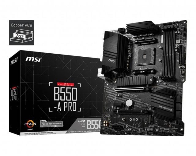 MSI B550-A PRO AM4 DDR4 4400(OC) HDMI DP M.2 USB3.2 ATX