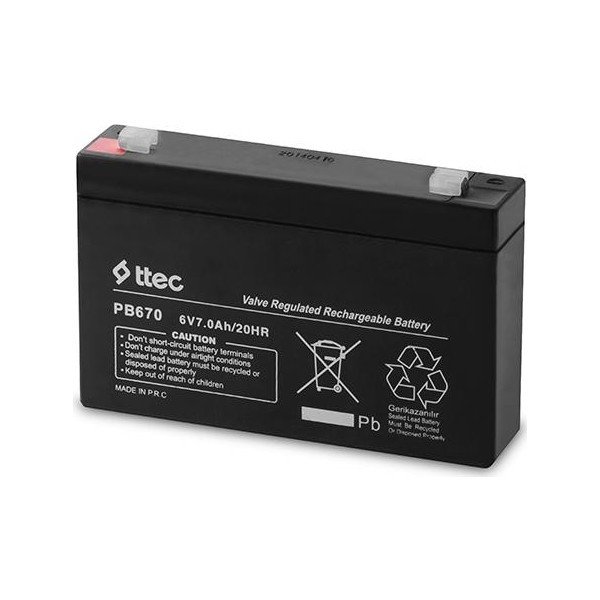 Ttec 6V 7A Bakımsız Kuru Akü