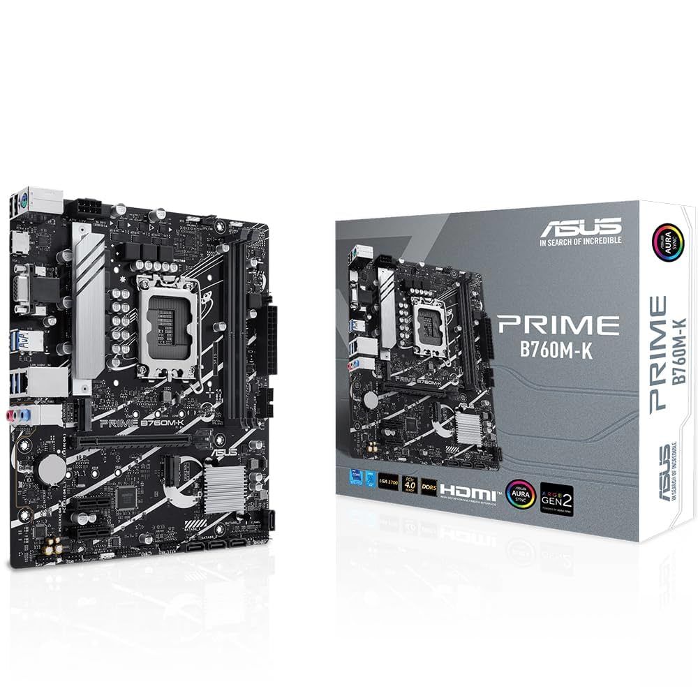 Asus PRIME B760M-K D4 Intel 1700p DDR4 5333 HDMI VGA 2x M2 USB3.2 AURA RGB mATX Anakart