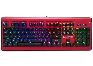 Rampage KB-R19 MANLY Kırmızı Full RGB Işıklı Metal Kasa Profesyonel Mavi Switch Mekanik Gaming Klavye