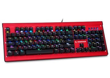 Rampage KB-R19 MANLY Kırmızı Full RGB Işıklı Metal Kasa Profesyonel Mavi Switch Mekanik Gaming Klavye