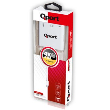 QPORT Q-TH03 TYPE-C TO HDMI 4K(3840*2160) +USB 3.0+TYPE-C (F) 4K ÇEVİRİCİ CONVERTER