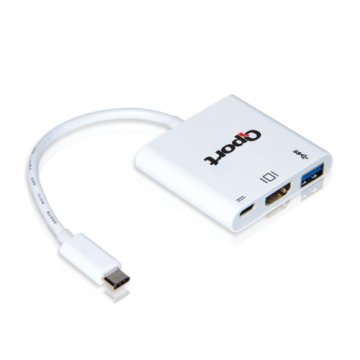 QPORT Q-TH03 TYPE-C TO HDMI 4K(3840*2160) +USB 3.0+TYPE-C (F) 4K ÇEVİRİCİ CONVERTER