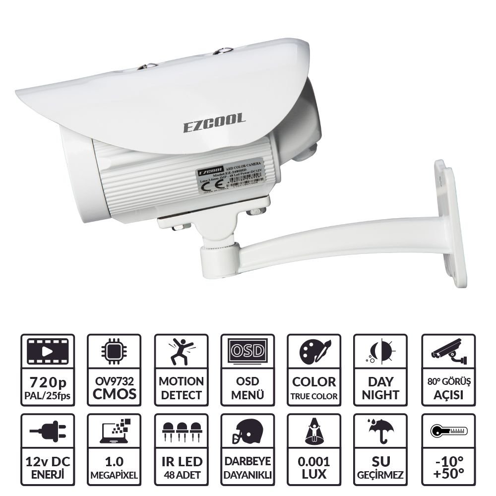 EZCOOL EZ-2480HD 1MP 3,6MM(3MP) 48 LED AHD
