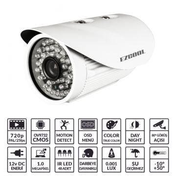 EZCOOL EZ-2480HD 1MP 3,6MM(3MP) 48 LED AHD