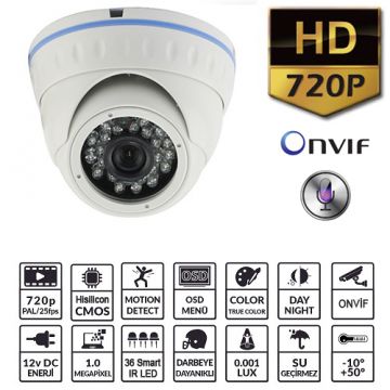 EZCOOL EZ-1110DA 1MP 3.66MM 36 LED IP DOME+SES