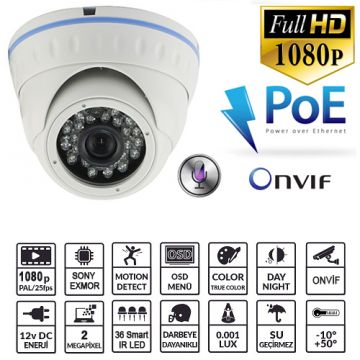 EZCOOL EZ-1120DP 2MP 3,6MM IP DOME+SES POE