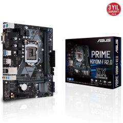 ASUS PRIME H310M-F R2.0 Intel H310 LGA1151 DDR4 2666 VGA USB3.1 mATX Win7 + Win10 destekli