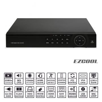EZCOOL EZ-5216AHD 16KANAL 6SES 2HDD HDMI AHD DVR