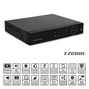 EZCOOL EZ-5216AHD 16KANAL 6SES 2HDD HDMI AHD DVR