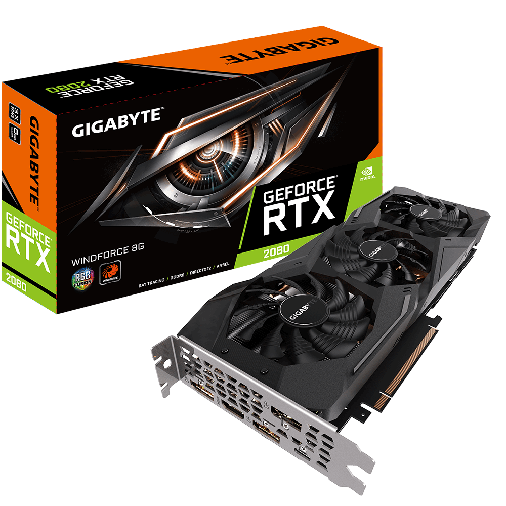 GIGBAYTE GEFORCE RTX 2080 EKRAN KARTI  VGA  8G 256B GDDR6 DP-HDMI GV-N2080WF3-8GC