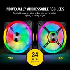 CORSAIR CO-9050100-WW ICUE QL140 RGB 140 MM DORT RGB RENK DONGULU PWM FAN LIGHTING NODE CORE KONTROLCU ILE BIRLIKTE 2 LI PAKET