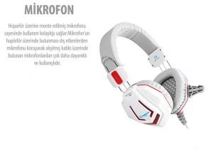 Snopy Rampage SN-R4 Beyaz Oyuncu Mikrofonlu Kulaklık