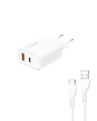 COMPAXE CTA-300CA UT 30+18W PD/QC + USB C TO TYPE C 3 A KABLOLU SET BEYAZ