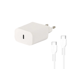 COMPAXE CTA-250CTT 25W PD+ TYPE C TO TYPE C 3 A KABLOLU SET BEYAZ