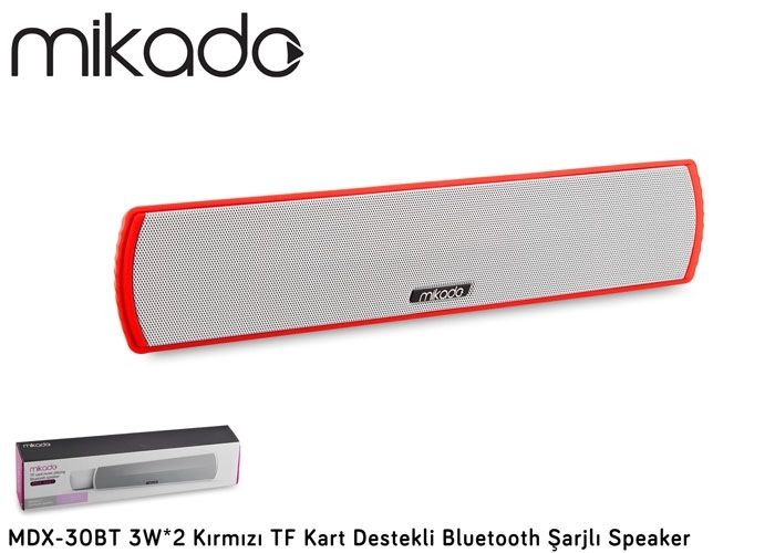 Mikado MDX-30BT 3W*2 Kırmızı TF Kart Destekli Bluetooth Şarjlı Speaker
