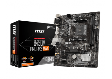 MSI B450M PRO-M2 MAX 4133MHz(OC) DDR4 Soket AM4 M.2 HDMI DVI mATX Anakart