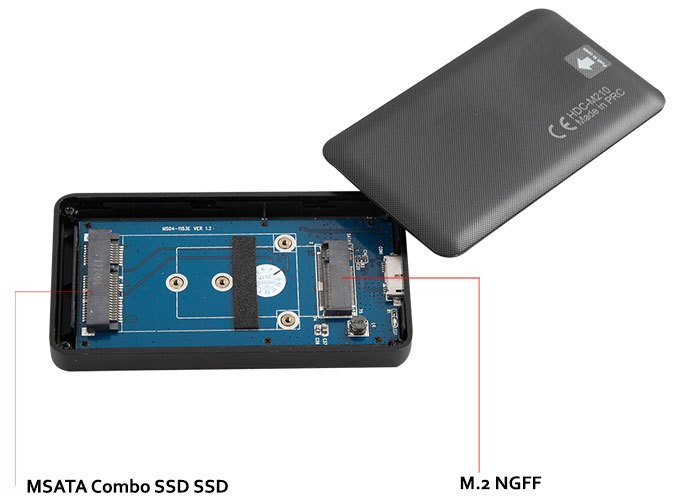 Everest HDC-M210 Harici Usb 3.0 M.2 NGFF/MSATA Combo SSD SSD Hdd Kutusu