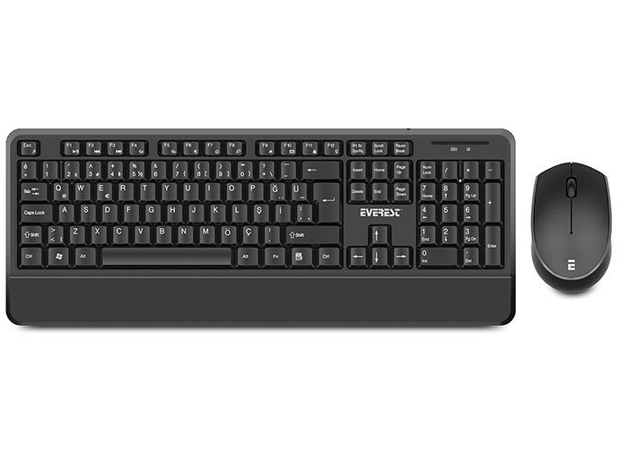 Everest KM-6176 OFFICAL Siyah Kablosuz Combo Q Multimedia Klavye + Mouse Set