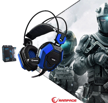 Rampage SN-R5 X-CORE Siyah/Mavi Oyuncu Mikrofonlu Kulaklık