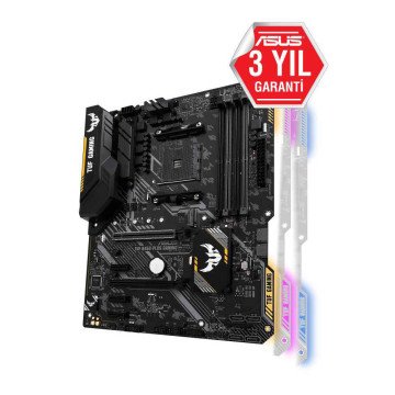 ASUS TUF B450-PLUS GAMING 4400MHz(OC) DDR4 Soket AM4 RGB M.2 HDMI DVI ATX Anakart