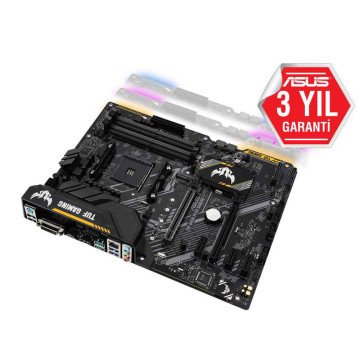 ASUS TUF B450-PLUS GAMING 4400MHz(OC) DDR4 Soket AM4 RGB M.2 HDMI DVI ATX Anakart