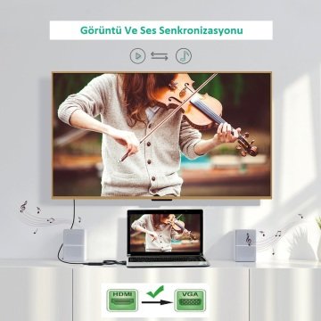 S-link SL-HVS11 Hdmi to Vga+Audio Çevirici Adaptör