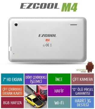 EZCOOL M4 8GB QUAD CORE 7'' HD BEYAZ TABLET