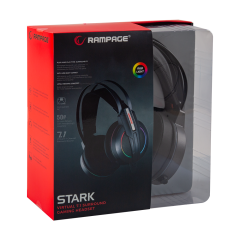 Rampage RM-K6 STARK PLUS USB 7.1 Double RGB Efektli Metalik Gri Surround Gaming Oyuncu Mikrofonlu Kulaklık