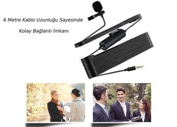 Snopy SN-100M Siyah Akıllı Telefon ve Youtuber Yaka Mikrofonu