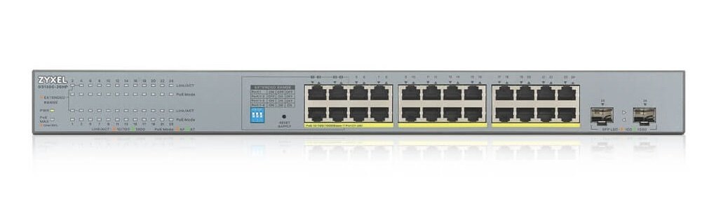 Zyxel Gs1300-26Hp 26 Port Gigabit PoE Switch - 250W Rack Mount Gigabit Sfp