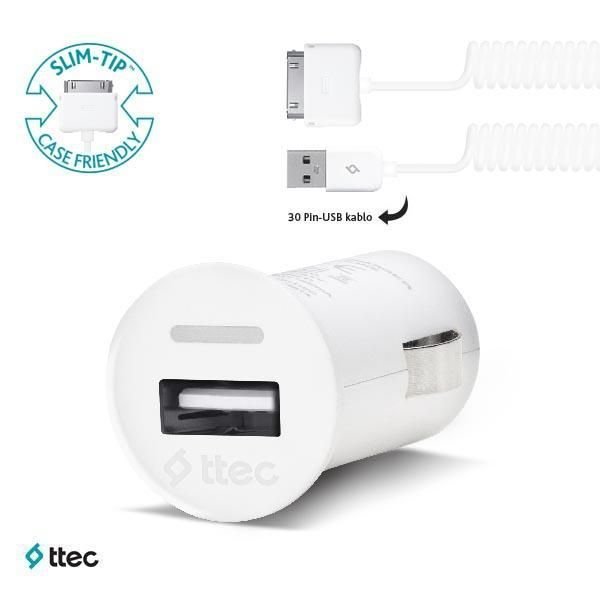 Ttec - iPhone 4/4s Compact Araç Şarj Cihazı - 1000mA - 2CKC2001