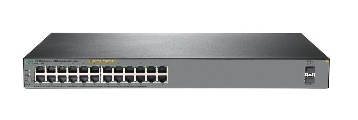 HP JL385A 1920S-24G 24 Port Gigabit 2SFP PoE+ Switch - HP Yönetilebilir Rackmount Switch