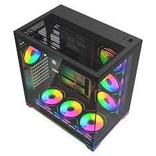 Rampage KAIZER Kumandalı 7*12cm ARGB Fan+Kontrolcü PWM Fanlı ATX/M-ATX Siyah Oyuncu Kasası