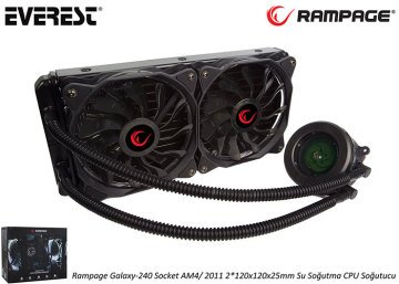 Rampage Galaxy-240 Socket AM4/ INTEL 2011 2*120x120x25mm Su Soğutma CPU Soğutucu