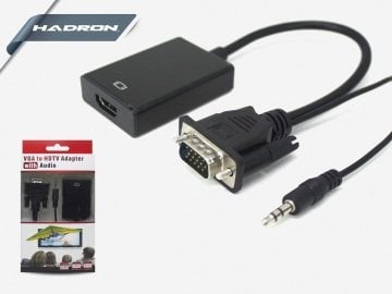 Vga to Hdmi Dönüştürücü - Hadron HD4458 Vga to Hdmi + Audio Çevirici Adaptör