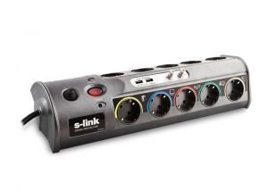 S-link SPG-10 2m 10Lu Akım Kor. Gri + 2 Usb Port 500mA 5V Priz