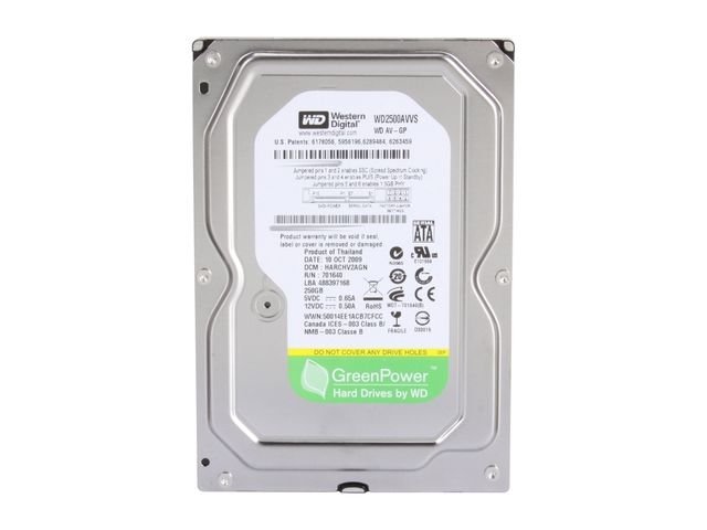 Western Digital AV-GP WD2500AVVS 250GB 8MB Cache SATA 3.0Gb/s 3.5'' Harddisk