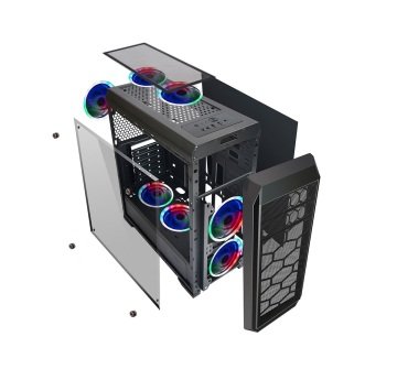 Everest Metafor K700 Oyuncu Kasası - 3 Rainbow Fanlı Temper Pencereli