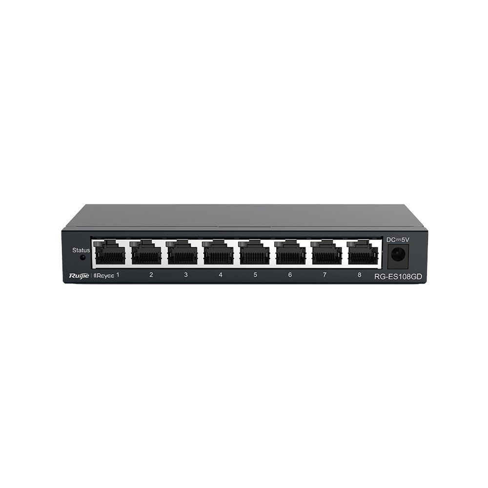 Ruijie Reyee RG-ES108D 8 Port 10/100 Mbps Fast Ethernet Yönetilmeyen Switch Metal Kasa